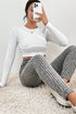 Wide Waistband Ribbed Textured Knit Leggings